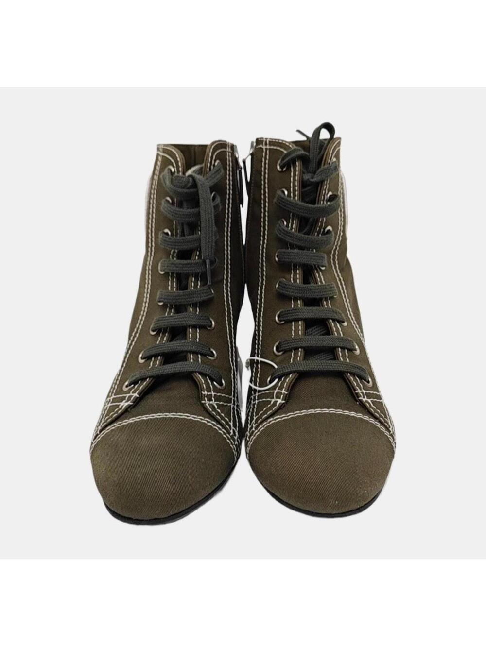 Miu Miu Club Crystal Heel Lace-Up Ankle Boots Size 39 - Picture 3 of 7